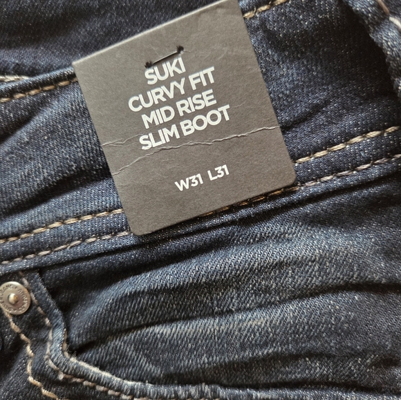 Silver Jeans Suki Curvy Fit Mid Rise Slim Boot Jeans 31x31 NWT - Picture 5 of 11